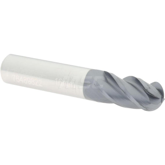 Accupro 76489822 Ball End Mill 0.6299" Dia, 1.2598" LOC, 4 Flute, Solid Carbide