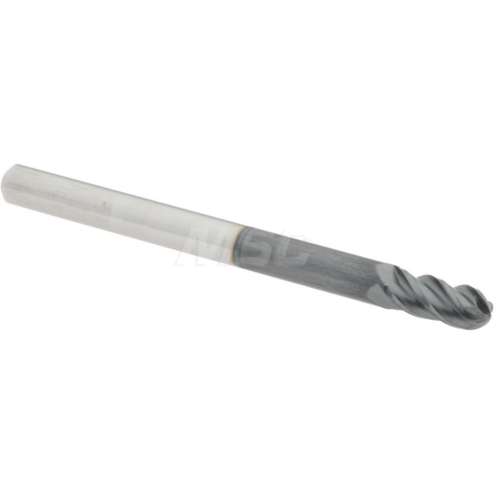 Accupro 76489905 Ball End Mill 0.1181" Dia, 0.2362" LOC, 4 Flute, Solid Carbide