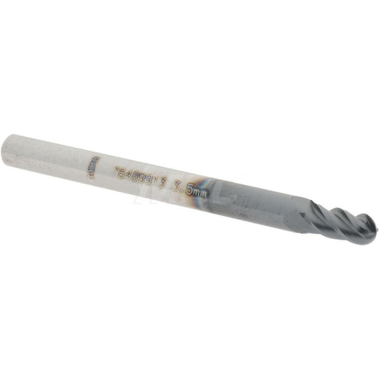 Accupro 76489913 Ball End Mill 0.1378" Dia, 0.2756" LOC, 4 Flute, Solid Carbide