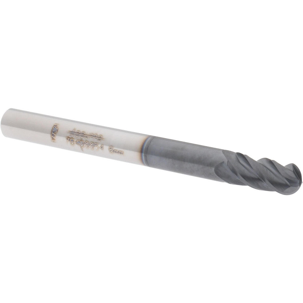 Accupro 76489954 Ball End Mill 0.2362" Dia, 0.4724" LOC, 4 Flute, Solid Carbide