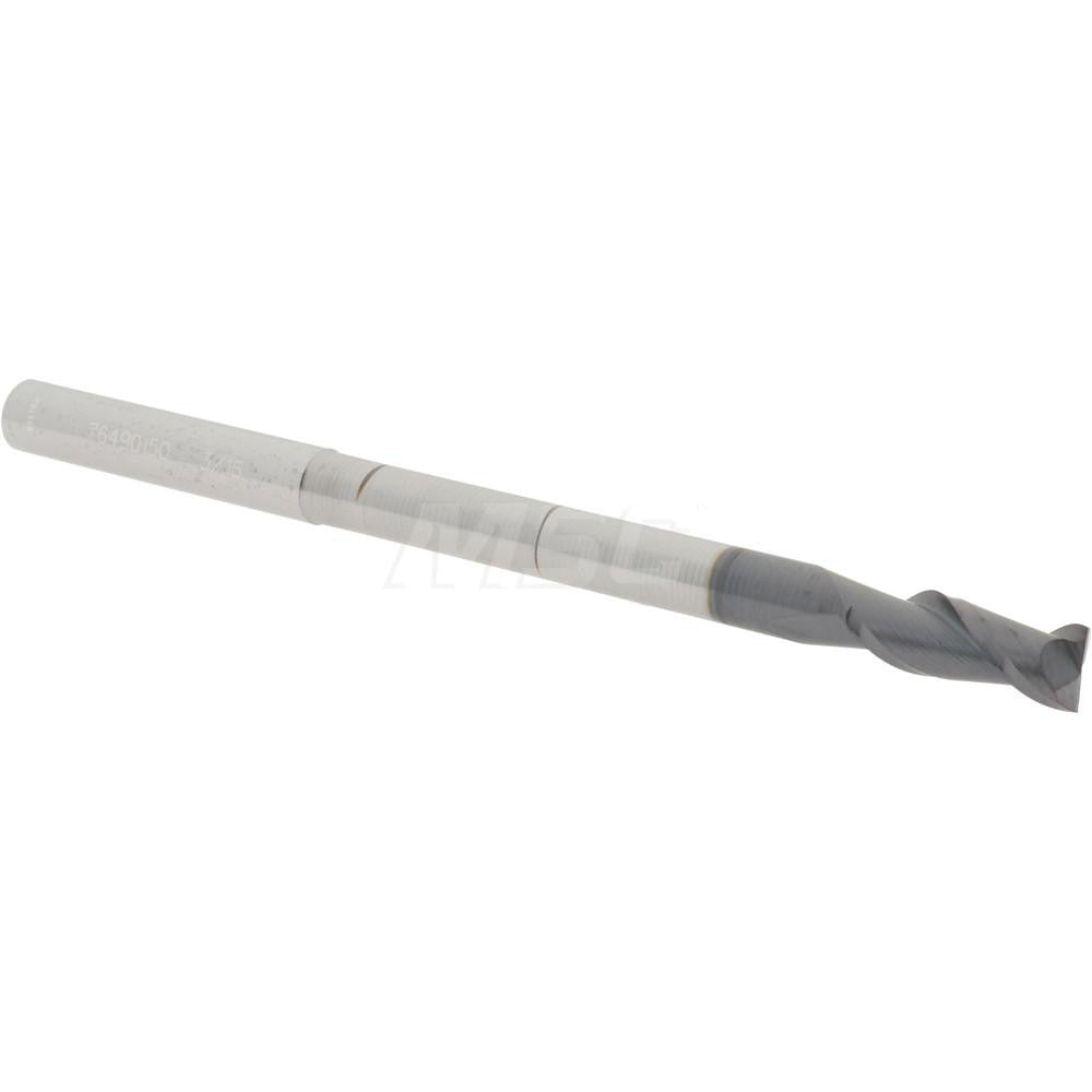 Accupro 76490150 Square End Mill 3/16'' Dia, 1/2'' LOC, 3/16'' Shank Dia, 3'' OAL, 2 Flutes, Solid Carbide