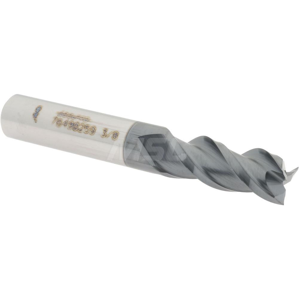 Accupro 76490259 Square End Mill 3/8'' Dia, 7/8'' LOC, 3/8'' Shank Dia, 2-1/2'' OAL, 3 Flutes, Solid Carbide