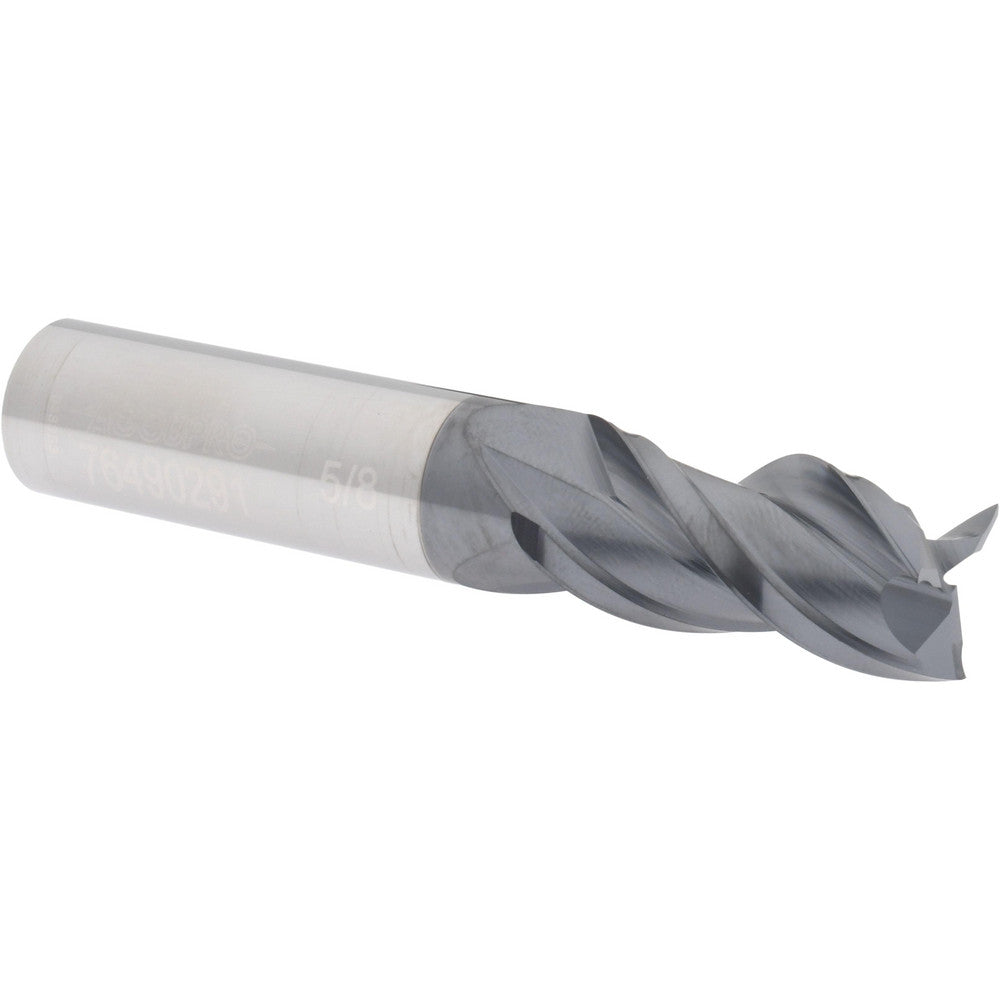 Accupro 76490291 Square End Mill 5/8'' Dia, 1-1/4'' LOC, 5/8'' Shank Dia, 3-1/2'' OAL, 3 Flutes, Solid Carbide