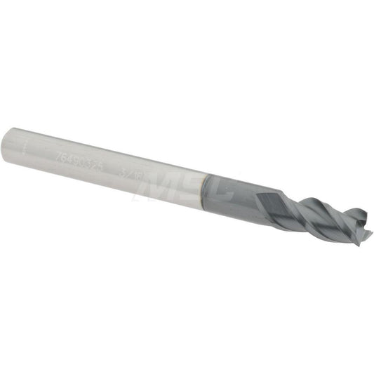 Accupro 76490325 Square End Mill 3/16'' Dia, 3/8'' LOC, 3/16'' Shank Dia, 2'' OAL, 3 Flutes, Solid Carbide