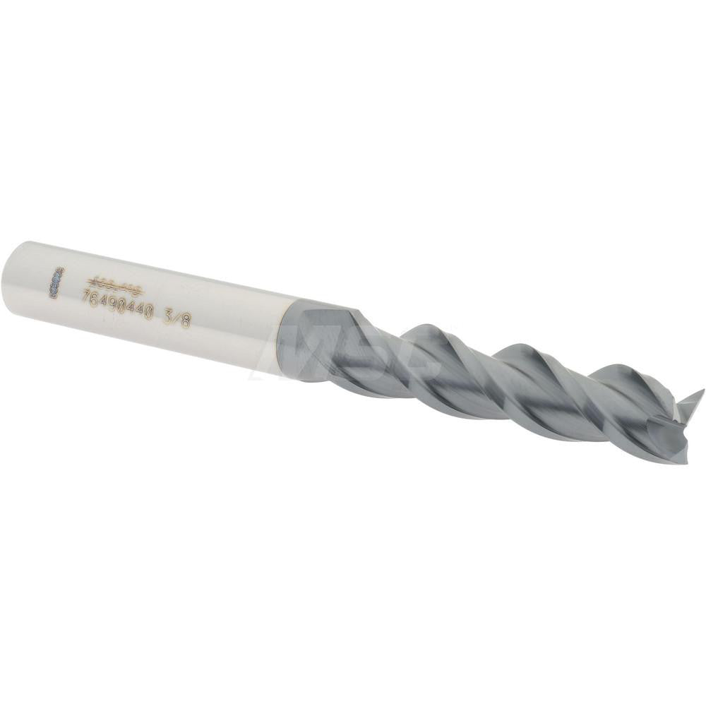Accupro 76490440 Square End Mill 3/8'' Dia, 1-1/2'' LOC, 3/8'' Shank Dia, 3-1/2'' OAL, 3 Flutes, Solid Carbide