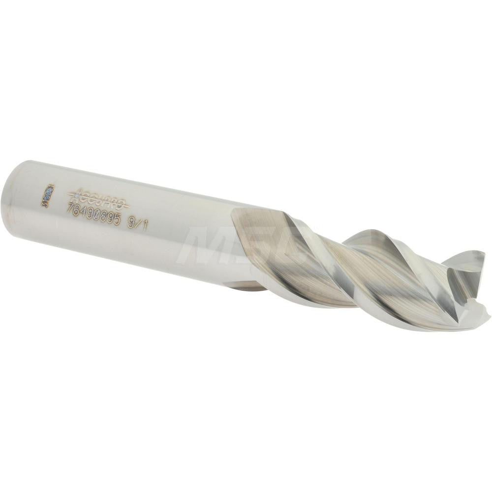 Accupro 76490895 Square End Mill 9/16'' Dia, 1-1/4'' LOC, 9/16'' Shank Dia, 3-1/2'' OAL, 3 Flutes, Solid Carbide