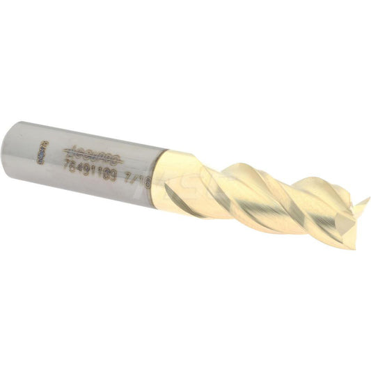 Accupro 76491109 Square End Mill 7/16'' Dia, 1'' LOC, 7/16'' Shank Dia, 2-3/4'' OAL, 3 Flutes, Solid Carbide
