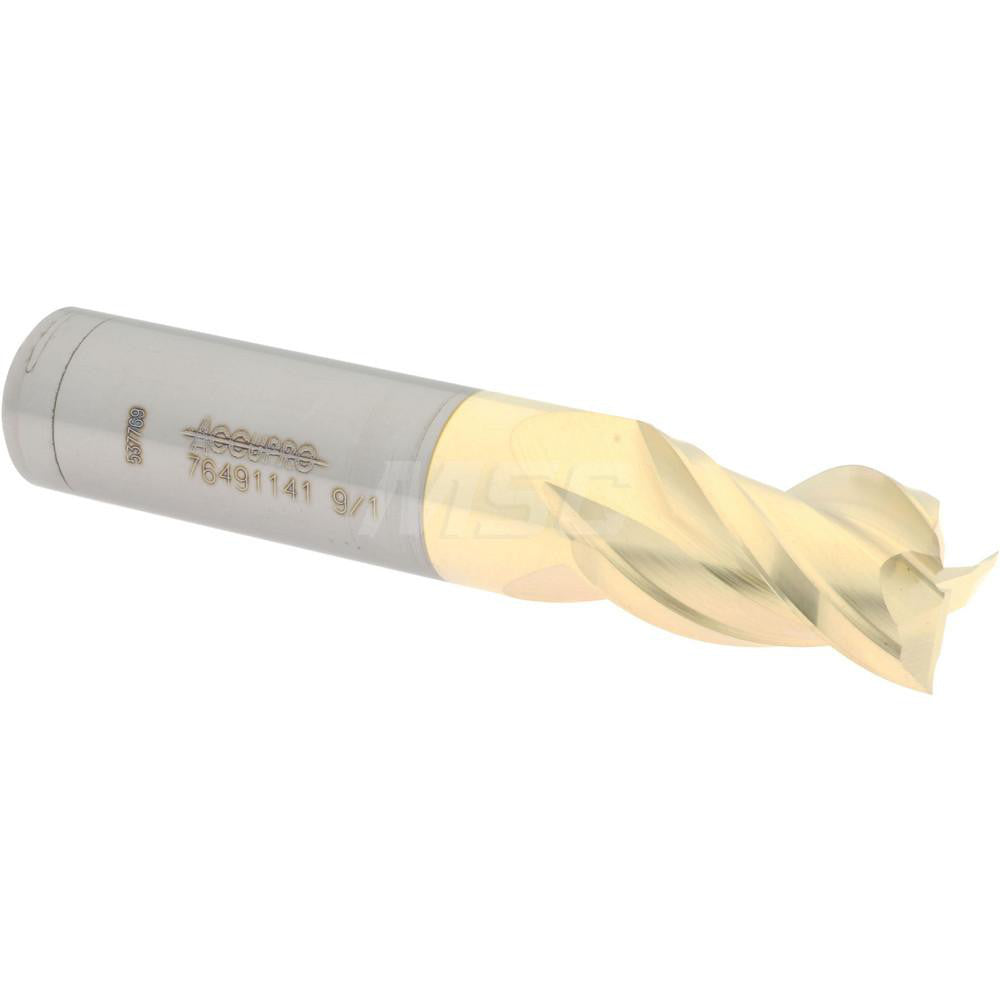 Accupro 76491141 Square End Mill 9/16'' Dia, 7/8'' LOC, 9/16'' Shank Dia, 3'' OAL, 3 Flutes, Solid Carbide