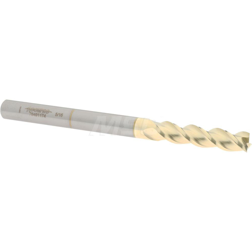 Accupro 76491174 Square End Mill 5/16'' Dia, 1-1/4'' LOC, 5/16'' Shank Dia, 4'' OAL, 3 Flutes, Solid Carbide