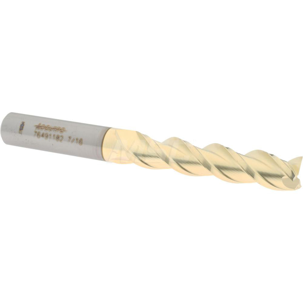 Accupro 76491182 Square End Mill 7/16'' Dia, 2'' LOC, 7/16'' Shank Dia, 4'' OAL, 3 Flutes, Solid Carbide
