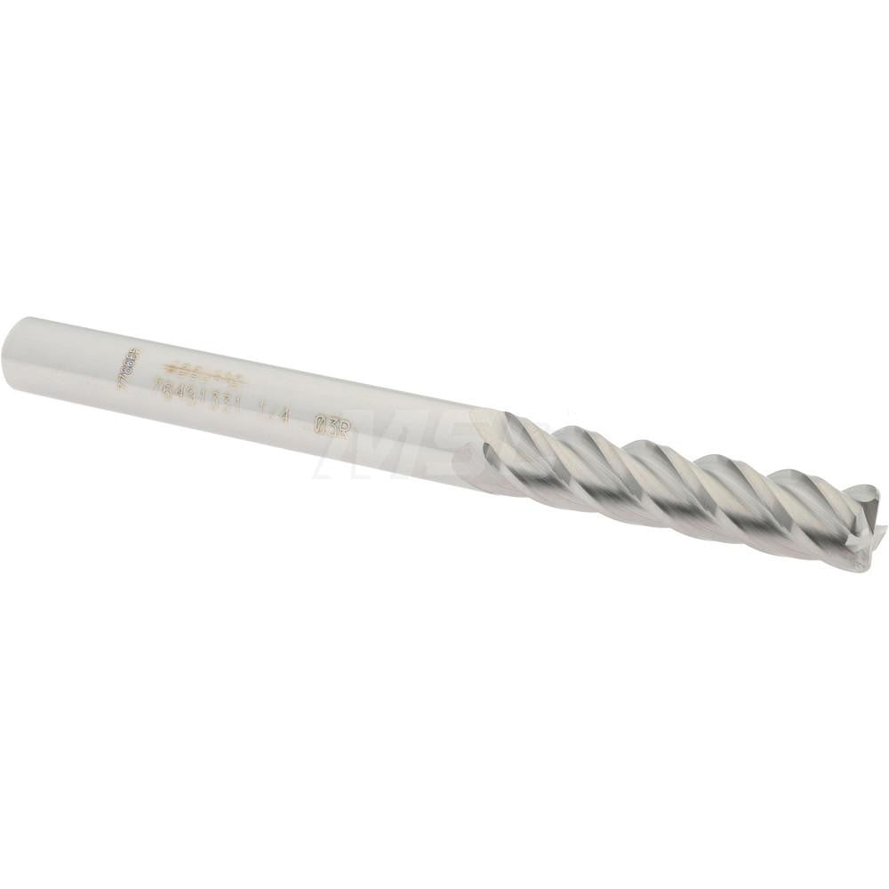 Accupro 76491331 Corner Radius End Mill 1/4" Dia, 1-1/8" LOC, 0.03" Radius, 4 Flutes, Solid Carbide