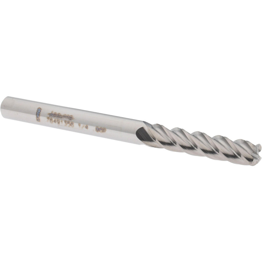 Accupro 76491356 Corner Radius End Mill 1/4" Dia, 1-1/8" LOC, 0.06" Radius, 4 Flutes, Solid Carbide