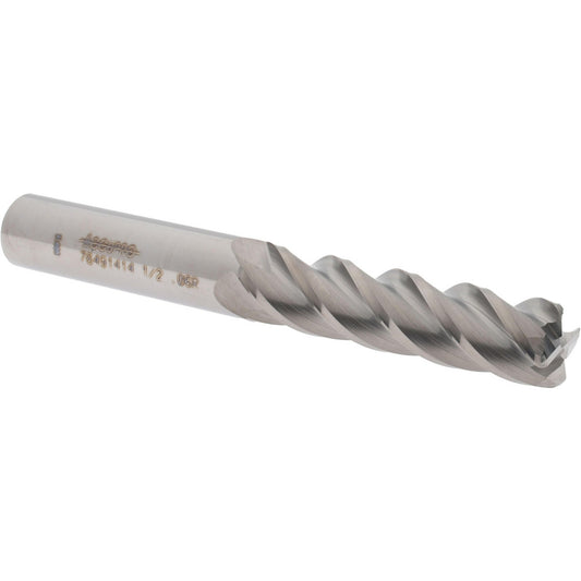 Accupro 76491414 Corner Radius End Mill 1/2" Dia, 2" LOC, 0.06" Radius, 4 Flutes, Solid Carbide