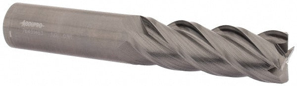 Accupro 76491463 Corner Radius End Mill 1" Dia, 3" LOC, 0.03" Radius, 4 Flutes, Solid Carbide