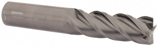 Accupro 76491463 Corner Radius End Mill 1" Dia, 3" LOC, 0.03" Radius, 4 Flutes, Solid Carbide