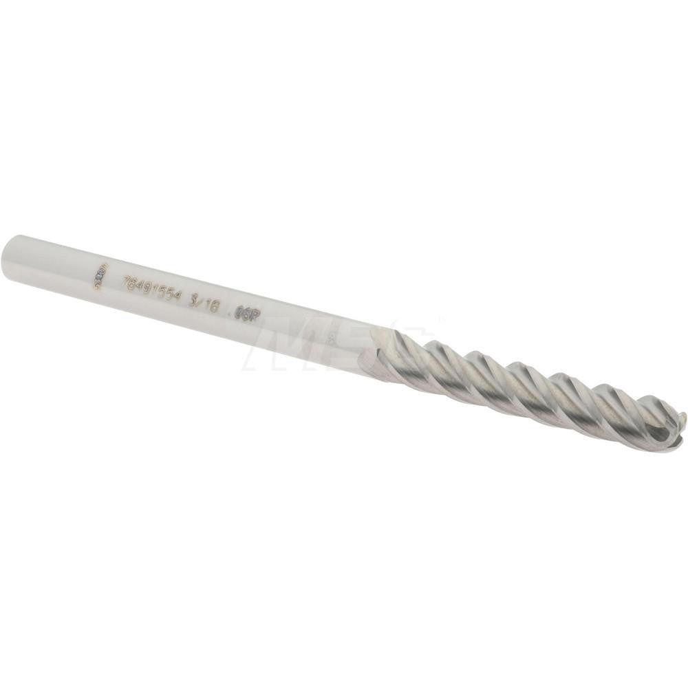 Accupro 76491554 Corner Radius End Mill 3/16" Dia, 1-1/8" LOC, 0.06" Radius, 4 Flutes, Solid Carbide