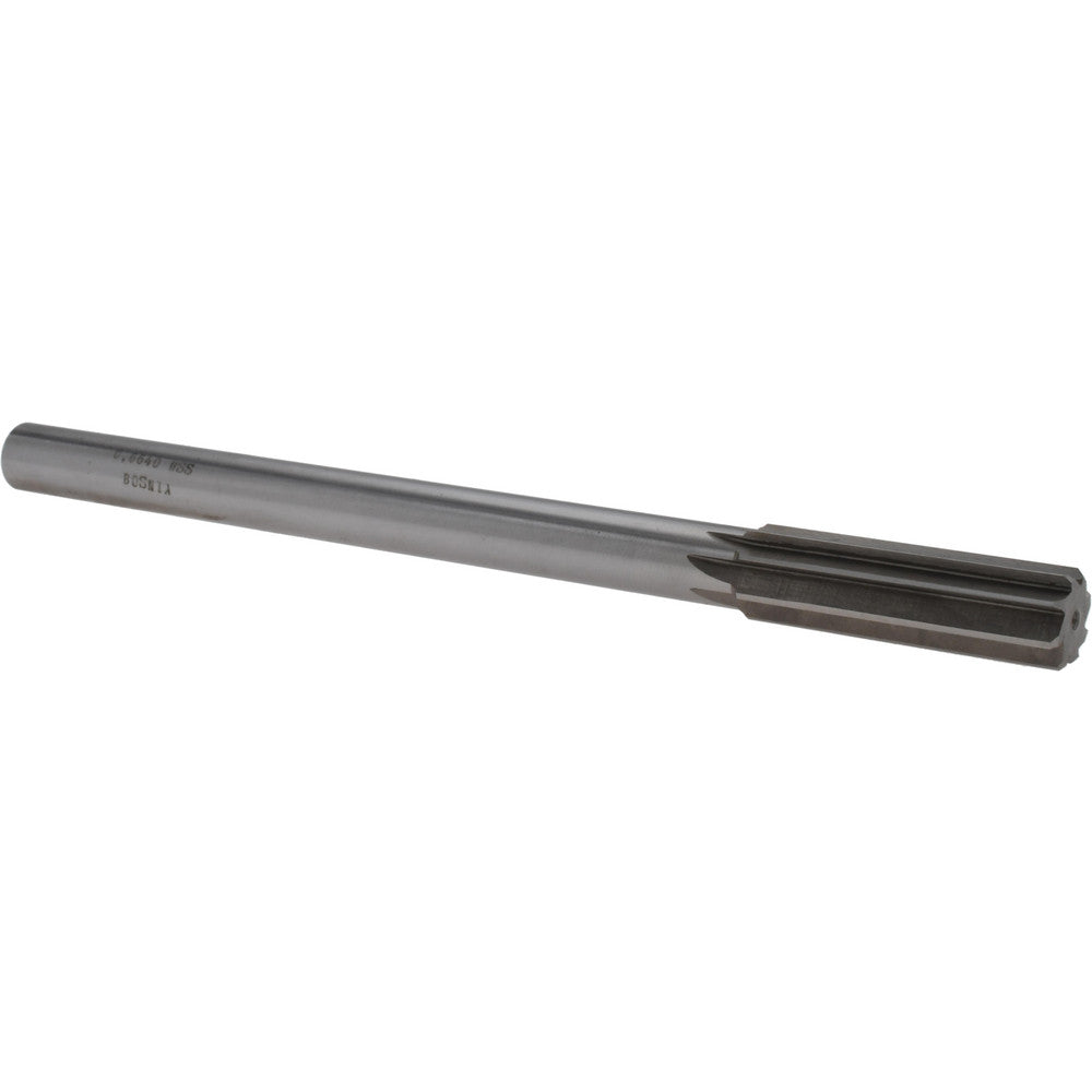 Value Collection SM0406640 Chucking Reamer 0.6640" Dia, 9" OAL, 2-1/4" Flute Length, Straight Flute, Straight-Cylindrical Shank, HSS