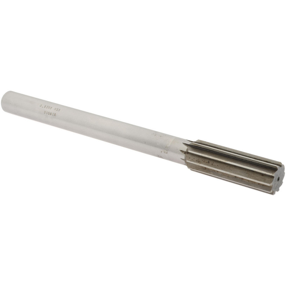 Value Collection SM0409380 Chucking Reamer 0.9380" Dia, 10" OAL, 2-5/8" Flute Length, Straight Flute, Straight-Cylindrical Shank, HSS