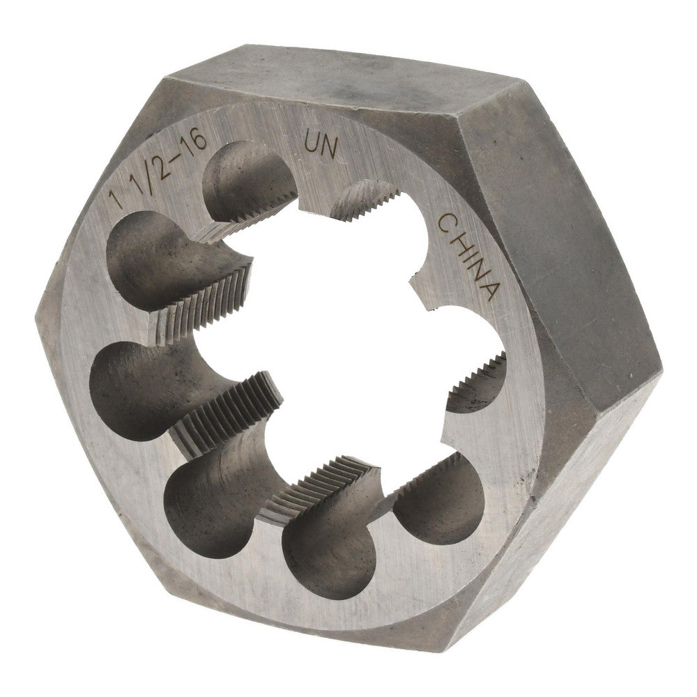 Value Collection 365-1325 Hex Rethreading Die 1-1/2-16, 1" Thick, Right Hand, Carbon Steel