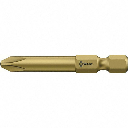 Wera 05134911001 Power Screwdriver Bit #2 Phillips, PH2 Speciality Point Size, 1/4" Hex Drive