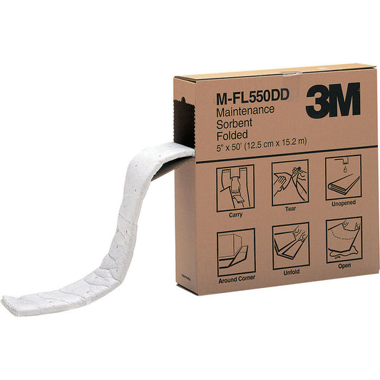 3M 7000001951 Sorbent Roll Universal Use, 50' Long, 5" Wide, 31.5 gal Capacity