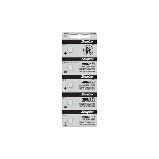 Energizer 386-301TZ Button & Coin Cell Battery Size 386 & 301, Silver Oxide