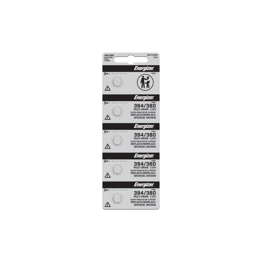 Energizer 394-380TZ Button & Coin Cell Battery Size 394 & 380, Silver Oxide