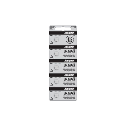 Energizer 394-380TZ Button & Coin Cell Battery Size 394 & 380, Silver Oxide