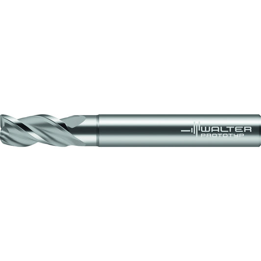 Walter-Prototyp 8416536 Corner Radius End Mill 3/8" Dia, 3/4" LOC, 0.0300" Radius, 3 Flute, Solid Carbide