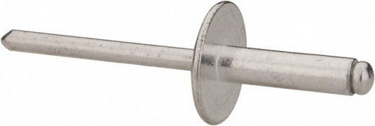 RivetKing ABA68LF/P500 Open End Blind Rivet Size 68, Large Flange Dome Head, Aluminum Body, Aluminum Mandrel
