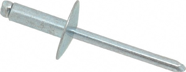 RivetKing SBS66LF/P500 Open End Blind Rivet Size 66, Large Flange Dome Head, Steel Body, Steel Mandrel