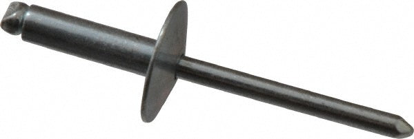 RivetKing SBS68LF/P500 Open End Blind Rivet Size 68, Large Flange Dome Head, Steel Body, Steel Mandrel