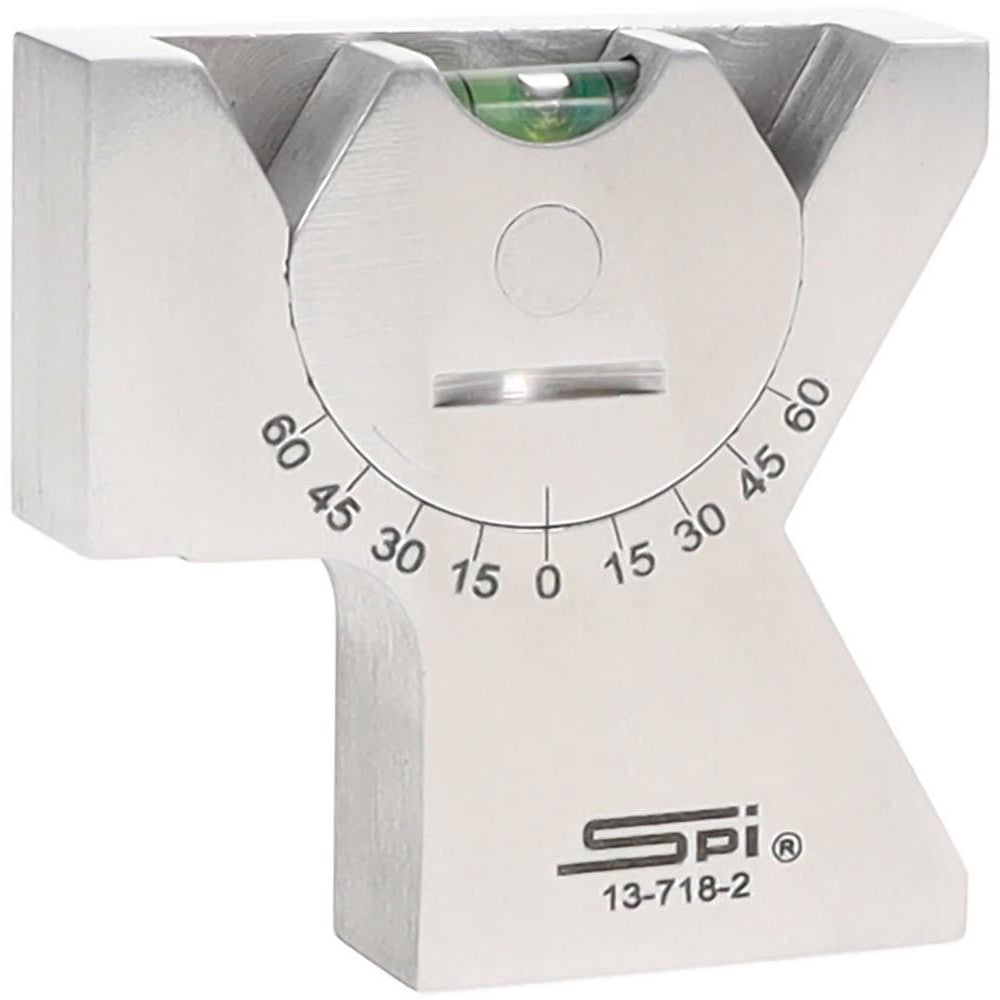 SPI 13-718-2 Machine Set-Up Gage Levels Maximum Adjustable Angle 360  Minimum Adjustable Angle 0.0  Application Turning, Boring & Facing Tools  For Use With CNC Slant Bed Machines  Includes Easy-To-Read Laser Etched Protractor