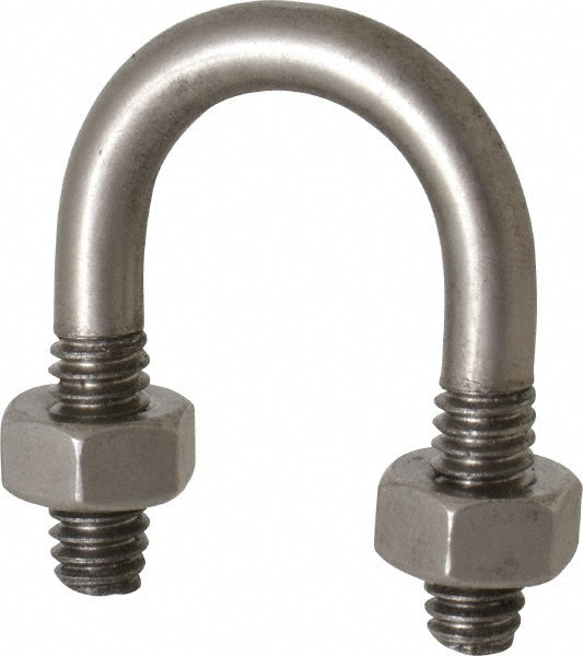 Chicago Hardware & Fixture 50408-9 Round U-Bolt Without Mount Plate, 1/4-20 UNC, 5/8" Thread Length, for 3/8" Pipe, 3/4" Inside Width, Stainless Steel