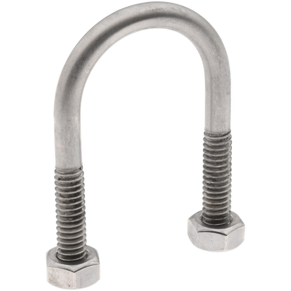 Chicago Hardware & Fixture 50420-1 Round U-Bolt Without Mount Plate, 1/4-20 UNC, 1" Thread Length, for 3/4" Pipe, 1.13" Inside Width, Stainless Steel