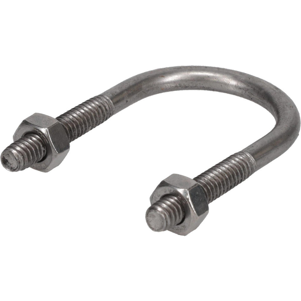 Chicago Hardware & Fixture 50426-3 Round U-Bolt Without Mount Plate, 1/4-20 UNC, 1-1/4" Thread Length, for 3/4" Pipe, 1-1/4" Inside Width, Stainless Steel