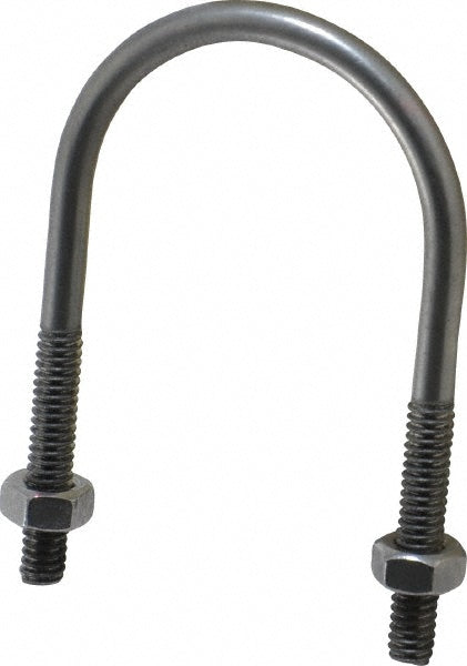 Chicago Hardware & Fixture 50432-4 Round U-Bolt Without Mount Plate, 1/4-20 UNC, 1-3/8" Thread Length, for 1-1/4" Pipe, 1-3/4" Inside Width, Stainless Steel