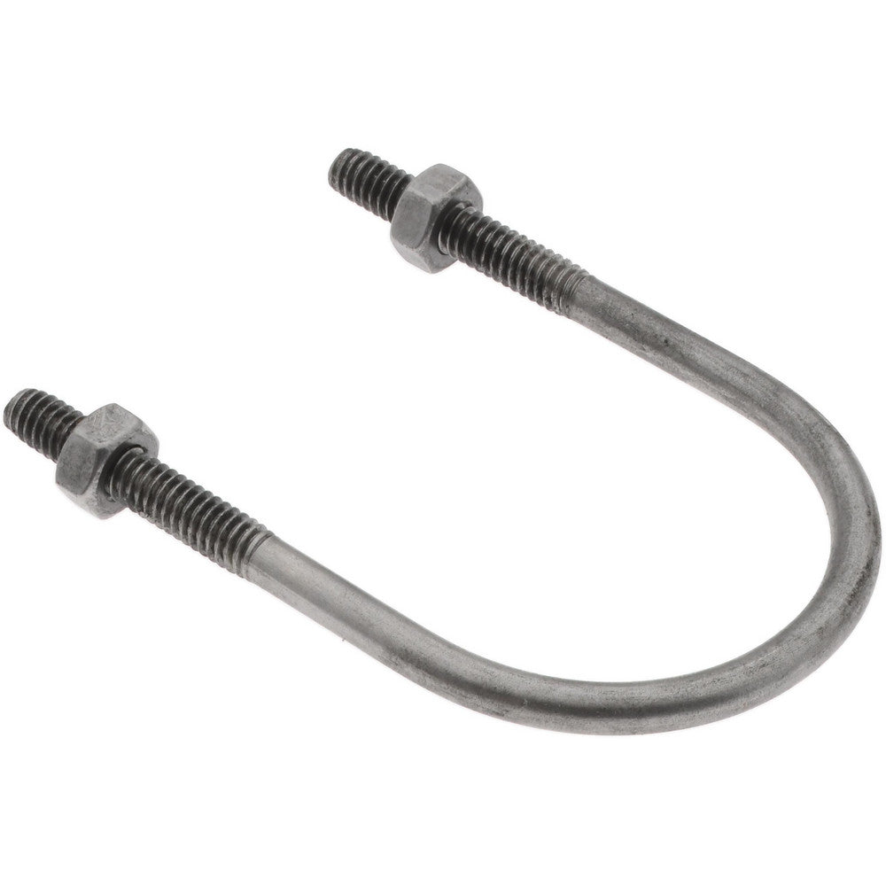 Chicago Hardware & Fixture 50435-5 Round U-Bolt Without Mount Plate, 1/4-20 UNC, 1-3/8" Thread Length, for 1-1/2" Pipe, 2" Inside Width, Stainless Steel