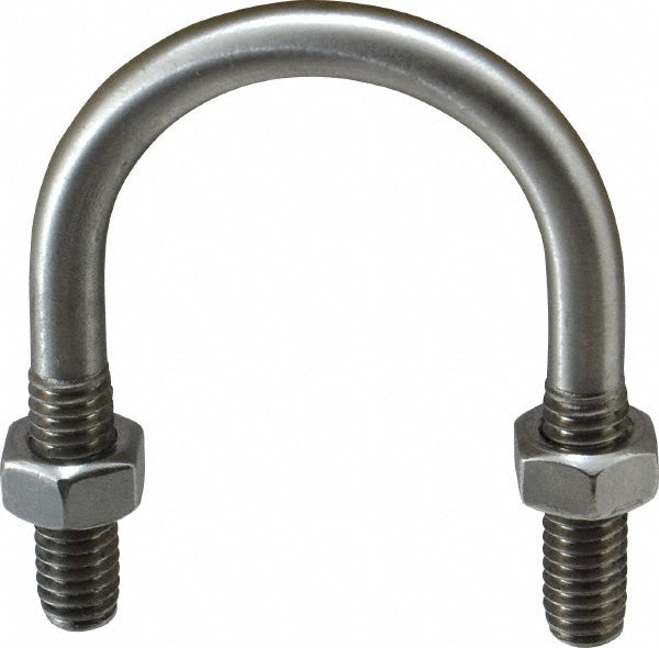 Chicago Hardware & Fixture 50450-8 Round U-Bolt Without Mount Plate, 5/16-18 UNC, 1" Thread Length, for 1" Pipe, 1-1/2" Inside Width, Stainless Steel