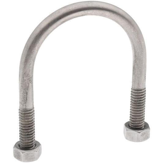 Chicago Hardware & Fixture 50459-1 Round U-Bolt Without Mount Plate, 5/16-18 UNC, 1" Thread Length, for 1-1/2" Pipe, 2" Inside Width, Stainless Steel