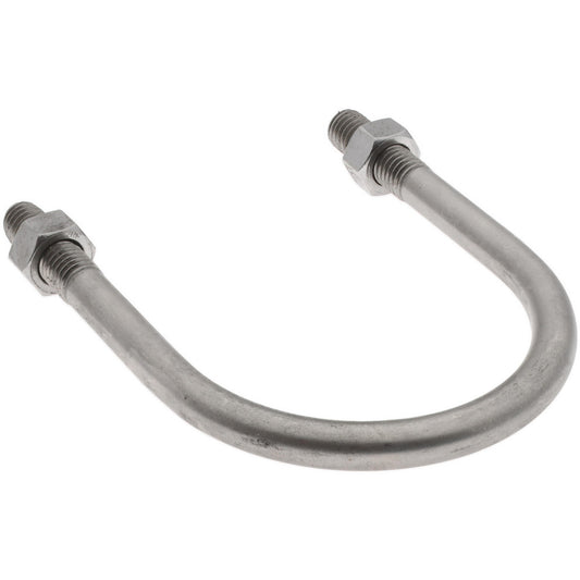Chicago Hardware & Fixture 50500-0 Round U-Bolt Without Mount Plate, 1/2-13 UNC, 1-1/2" Thread Length, for 3" Pipe, 3-1/2" Inside Width, Stainless Steel