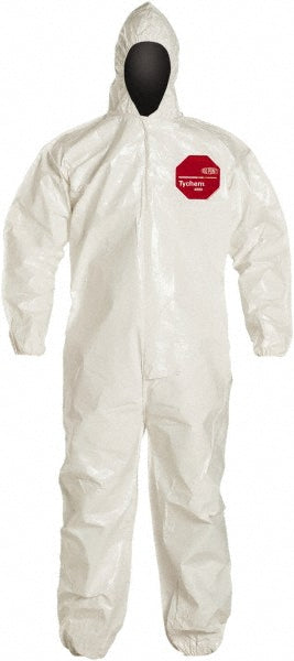 Dupont SL127BWH3X001200 Disposable Coveralls Abrasion Protection, Size 3X-Large, 3.6000 oz, Tychem 4000, Zipper Closure