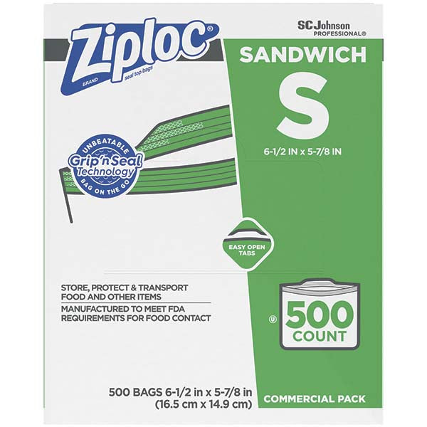 Ziploc 373953 Ziploc Sandwich Bags, 500/box