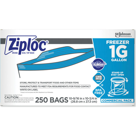 Ziploc 364937 Ziploc Freezer Bags, Gallon, 250/box