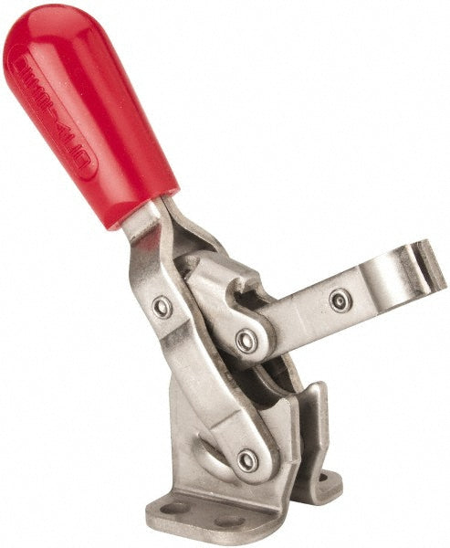 De-Sta-Co 202-SS Manual Hold-Down Toggle Clamp Vertical, 250 lb Capacity, Solid Bar, Flanged Base