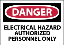 AccuformNMC D268AP Accident Prevention Label "Danger - Electrical Hazard - Authorized Personnel Only", Rectangle, 5" Wide, 3" High