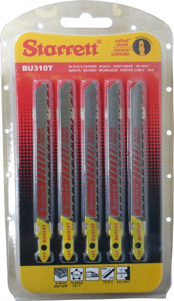 Starrett 68721 Jigsaw Blade Bi-Metal, 10 TPI, 0.05" Blade Thickness, 5/16" Blade Width