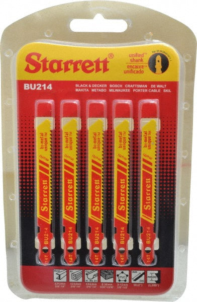 Starrett 68724 Jigsaw Blade Bi-Metal, 14 TPI, 0.04" Blade Thickness, 5/16" Blade Width