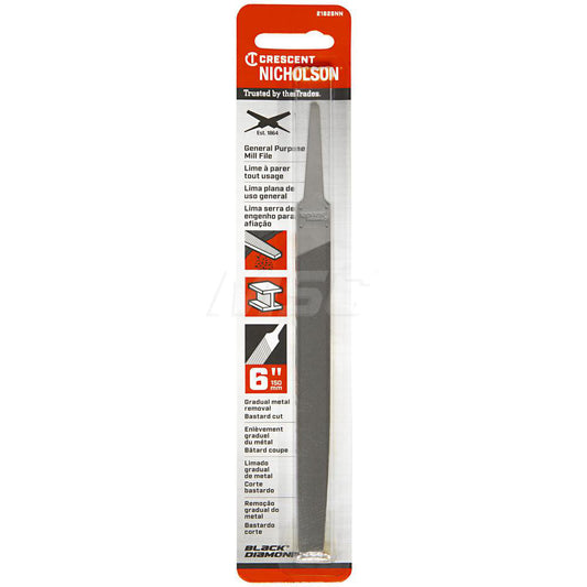 Nicholson 21825NN American-Pattern File 6" Long, Mill, Single