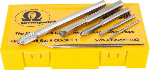 OmegaDrill OD-SET 1 5/64 to 1/4" Drill Size, Tap Extractor Drill Sets